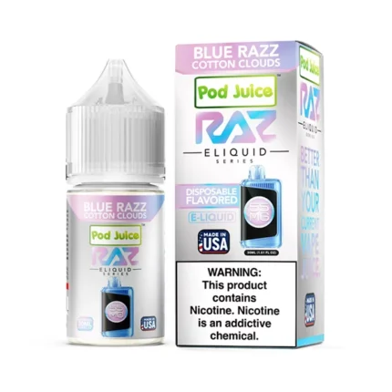 Pod Juice Salts  X Raz Blue Razz Cotton Clouds 30ml